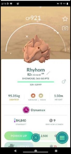 Shiny dynamax rhyhorn - shiny,